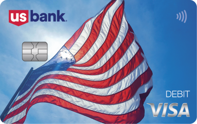 Tarjeta 1. Diseño de tarjeta de débito Visa de bandera estadounidense.