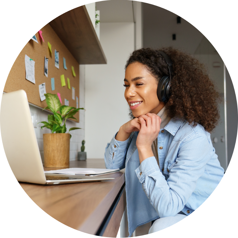 woman doing her taxes at home