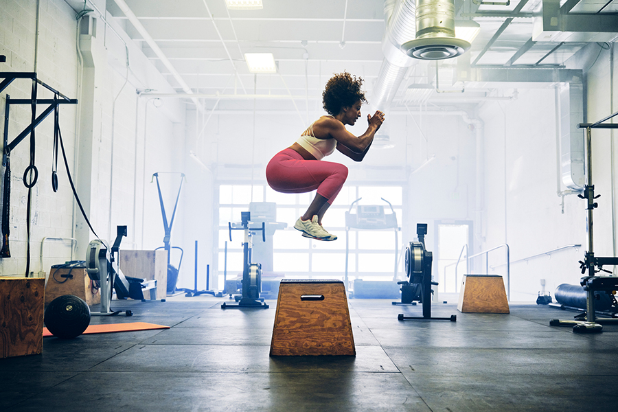 athlete training in a gym