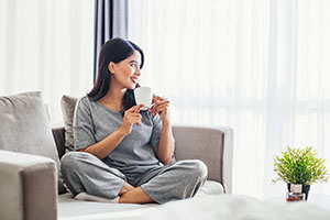 Woman looking at phone