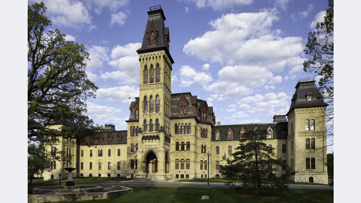 Photo of the “Old Main” Victorian Gothic Building in Milwaukee.