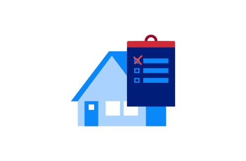 house and checklist icons showing home loan closing costs