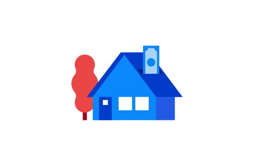 home and dollar bill icon illustrating a down payment