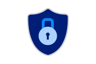 Lock inside a shield.