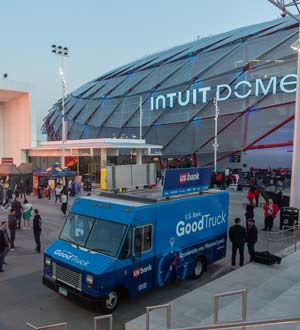 U.S. Bank Good Truck outside Intuit Dome