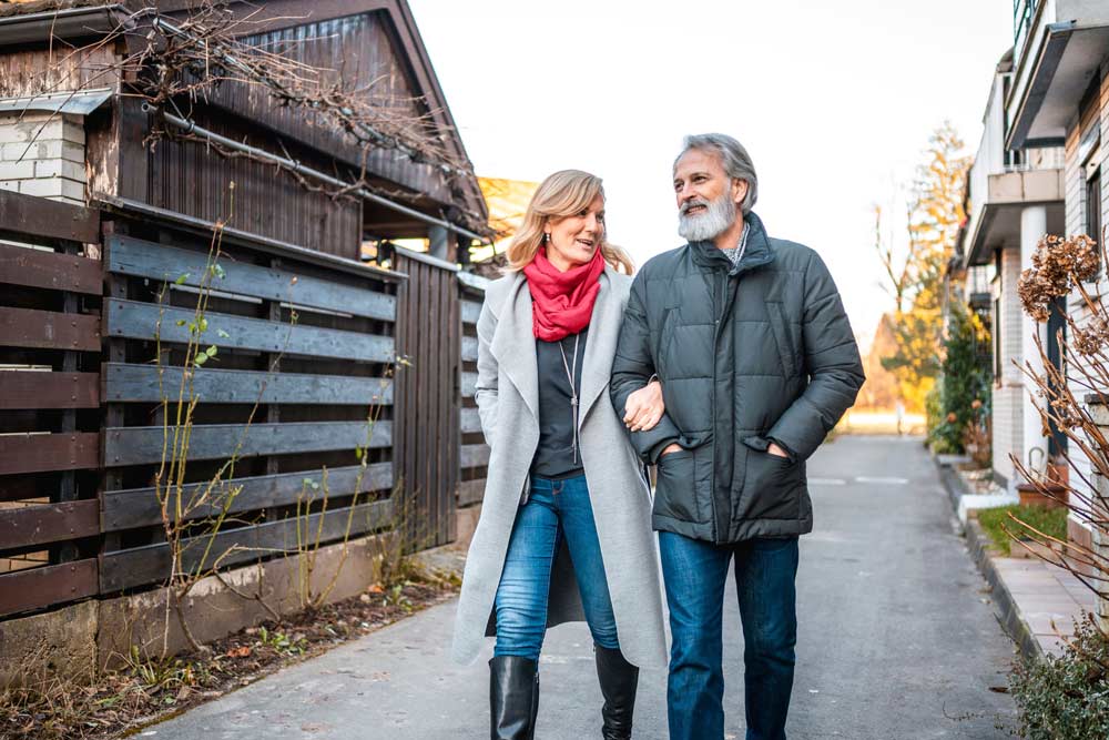 Photo of couple on a walk together