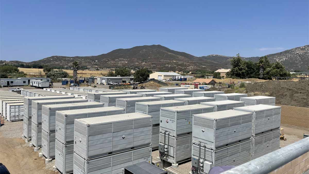 Photo of solar battery storage outside