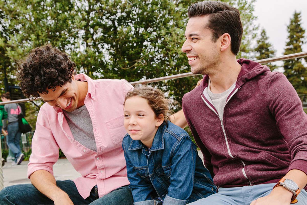 Parents with child at park