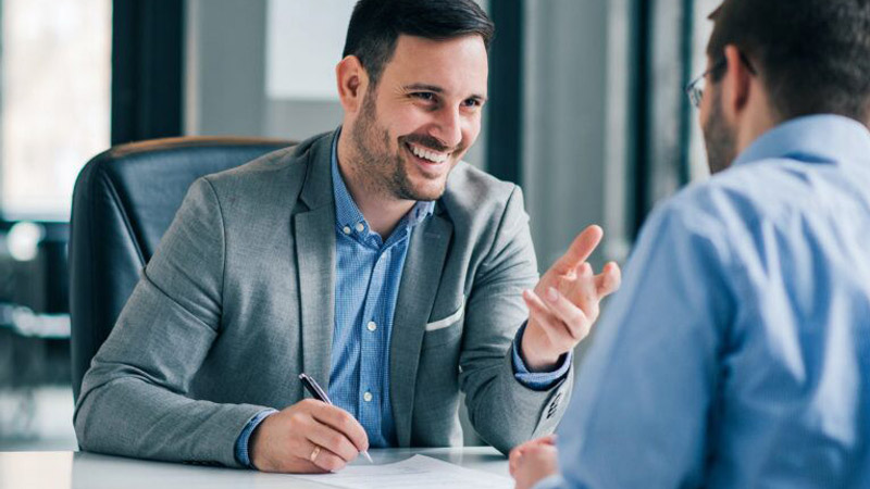 Man meeting with financial planner