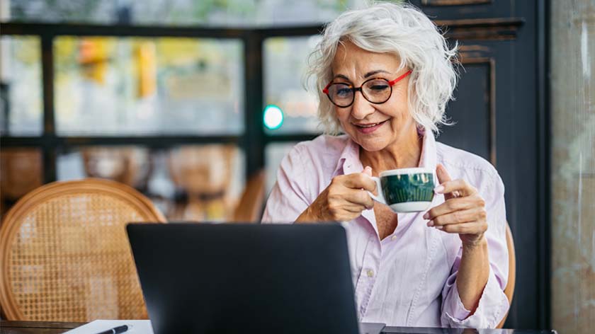 Woman working at computer