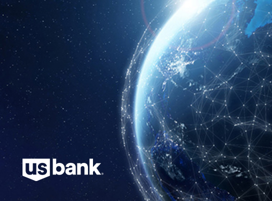 Earth from space with U.S. Bank logo