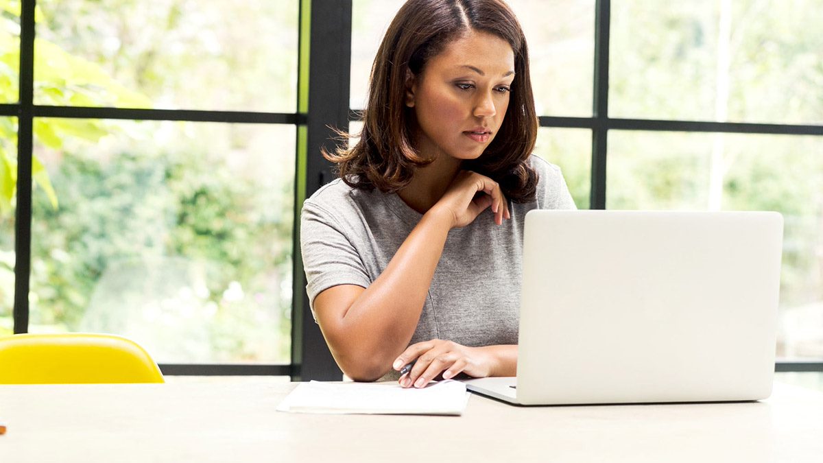 Woman working on computer