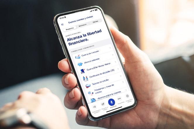 Mueve dinero y administra todas tus cuentas en una sola aplicación bancaria.