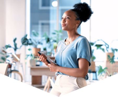 Woman at bakery counter