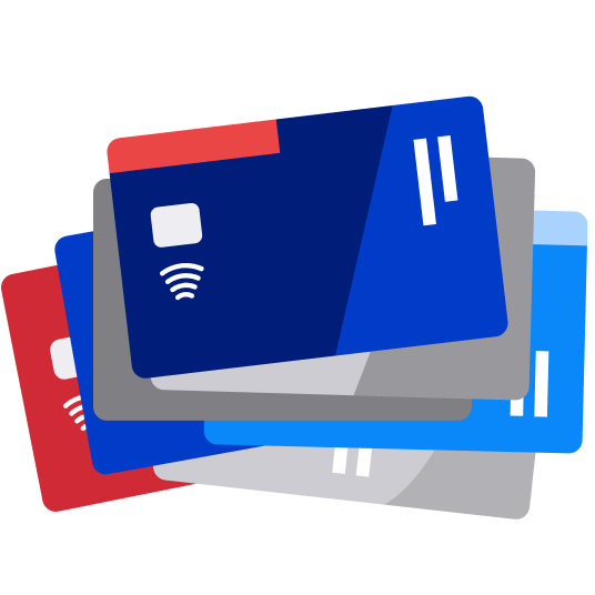 stack of credit cards illustration