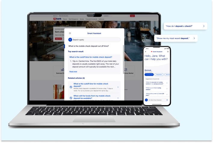 Use U.S. Bank Smart Assistant on desktop and mobile